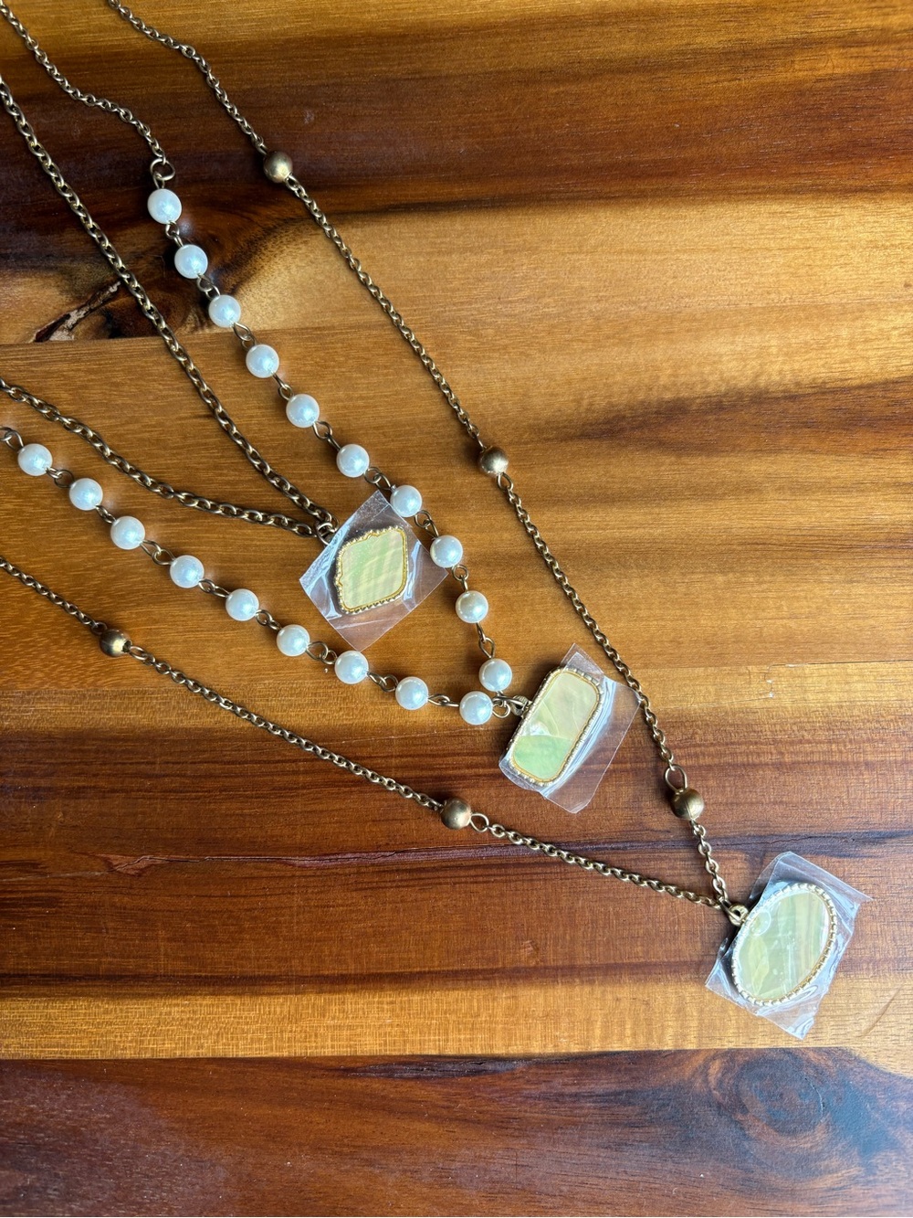 316L SS FASHION Boho Bronze Pendant Layered Necklace - 316L Stainless Steel